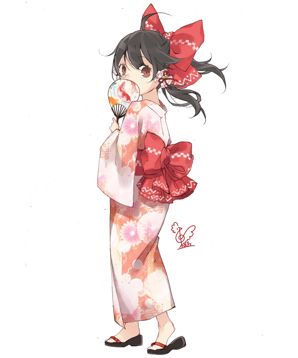 リプ来たキャラの私服アレンジ描く 05博麗霊夢 東天紅 のイラスト