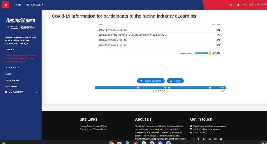goracinggreen's tweet photo. Many thanks to Nick Rust &amp; Adam Green at @BHAPressOffice for including me in the #RacingToLearn programme to support the #GoRacingGreen initiative/events. Delighted to have passed the Covid-19 Racing Industry Participant Information with 100%. https://t.co/PvHvBYPzKQ
