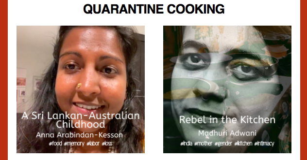 WARSCAPES's tweet photo. Many of the #CoronaNotebooks videos referred to pandemic cooking but @AnnaArabindan & Madhuri Adwani's videos centered questions of gender, parenting, materiality, scarcity and relationships as they emerge and coalesce around QUARANTINE COOKING.
https://t.co/UmIzE1xEdx https://t.co/0U5k4aWuGF