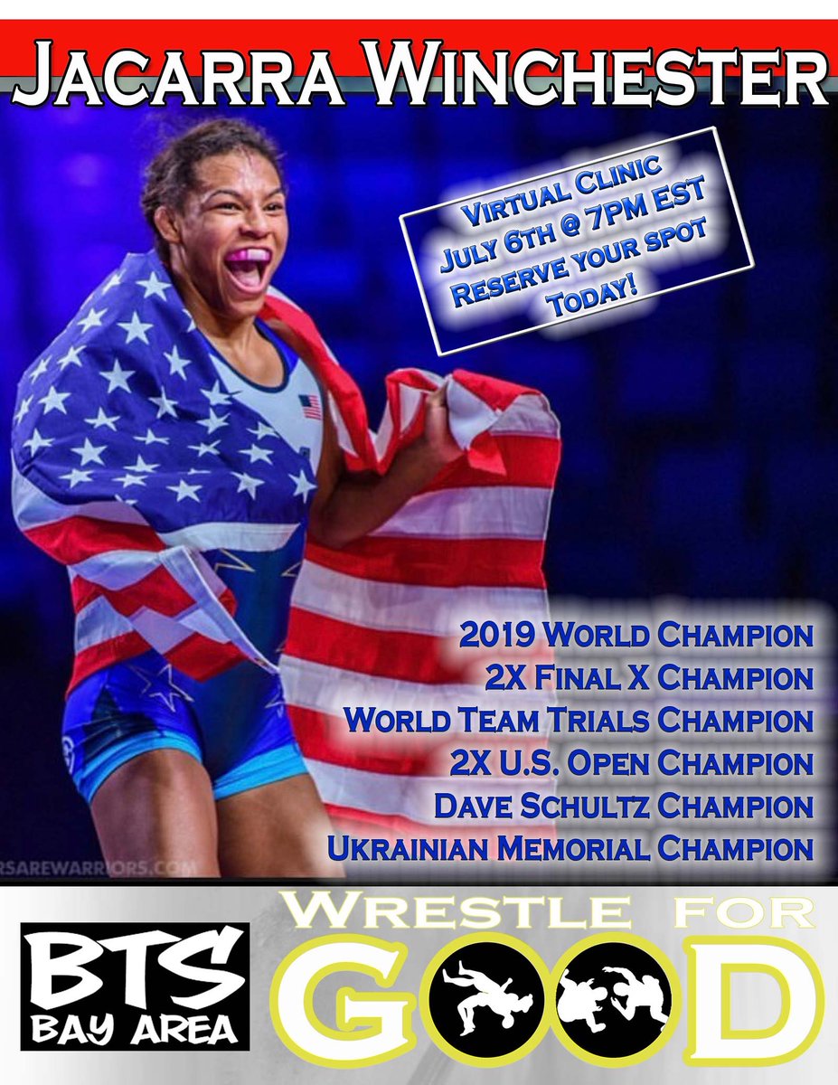 Jump on for our Monday e-clinic featuring World Champ <a href="/Jacarra016/">Jacarra Winchester</a> moderated by World Champ <a href="/MensahTamStock/">Tamyra Mensah Stock (Tyra Mae Steele WWE)</a> wrestleforgood.com/index.htm The credentials can’t get any higher!
<a href="/BTSBayArea1/">Beat The Streets Bay Area</a>