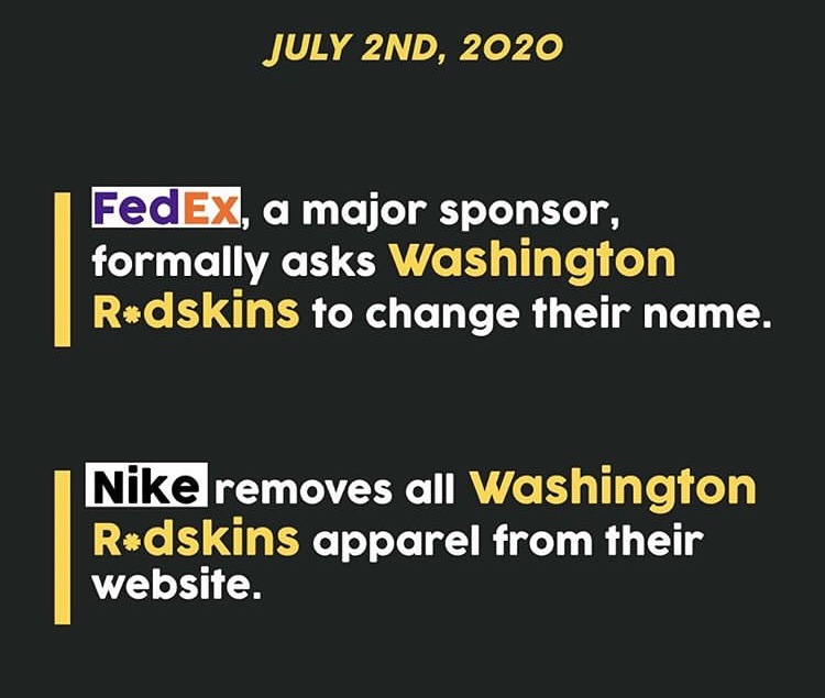 apache_son's tweet image. #ChangeTheName is picking up steam #ChangeTheMascot is our battle Cry ✊🏽#fedex #nike 🤙🏽
