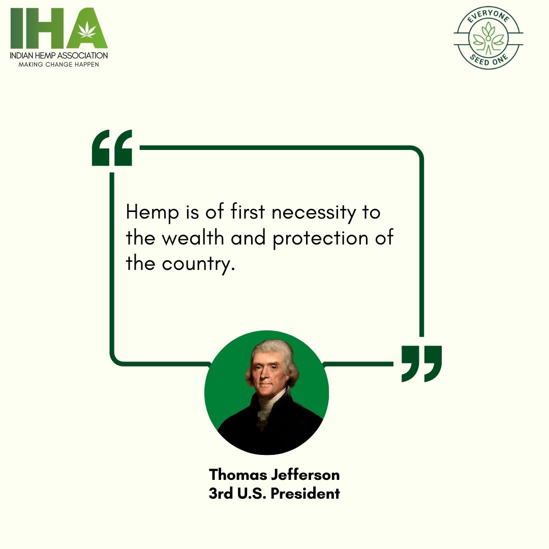 Hemp can be used as a sub for cotton &amp; can be clubbed with other natural fibres. Monetizing this potential #India will not just create employment but an alternative revenue stream for Indian farmers along with a product lines. #IndianHempAssocation #EveryoneSeedOne #HempInIndia
