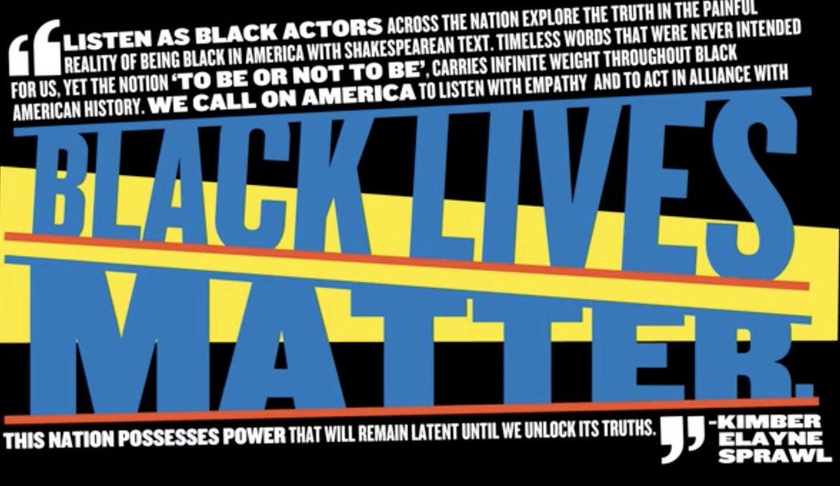 HBStudioNYC's tweet photo. From @PublicTheaterNY: Listen as #Blackactors across the nation explore the truth in the painful reality of being Black in America with #Shakespeareantext.
Watch #ToBeBlack now: https://t.co/pk2edYPOWH https://t.co/jAU53tGKiL