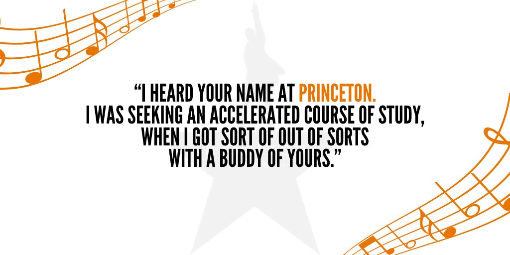 Alexander Hamilton did indeed “seek an accelerated course of study” at  #PrincetonU - however, he ended up attending King’s College (now  @Columbia) instead.More from  @muddlibrary:  https://bit.ly/3gxlEYj   #Hamilfilm  