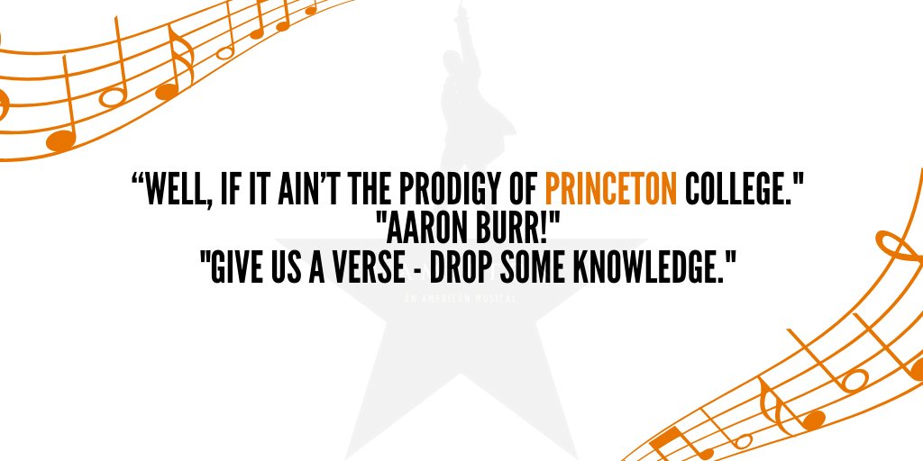 Aaron Burr was admitted to  #PrincetonU as a sophomore at age 13, and graduated at 16 in 1772. Throughout his time on campus, he joined what was then known as the American Whig Society and the Cliosophic Society.  #Hamilfilm  