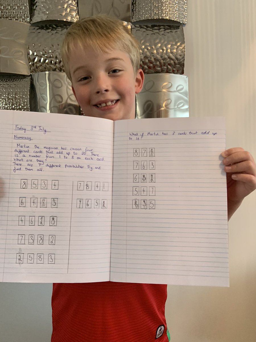 leannefins's tweet photo. @BGrovePrimary Sam’s numeracy task today 😊 #BGP3 https://t.co/1hqGp9c4Dw