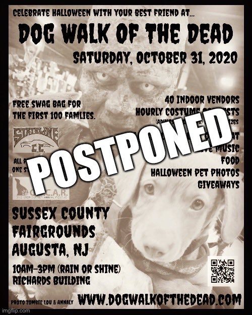 For the health &amp; safety of our attendees, vendors, &amp; furry friends we have decided to postpone until 10/30/21 <a href="/TheSCFairground/">The Fairgrounds</a> We hope you will continue to support OSCAR throughout the year. Please stay healthy &amp; safe and <a href="/DeannMuzikar/">Deann Muzikar</a> &amp; I will see you next Halloween! 🐶🐾🧟‍♂️🧟‍♀️🎃