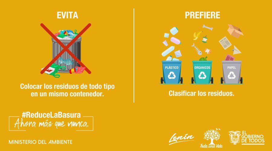 MAATE_Zonal10's tweet photo. #ReduceLaBasura | Separa los residuos que generes al cocinar en: plástico, vidrio, orgánico, tetra pack, papel y desechos comunes. https://t.co/q3wDgeEwrZ