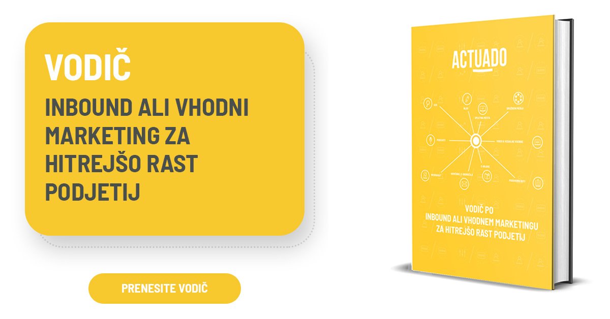 Kaj pomeni #InboundMarketing? Gre za metodologijo, s pomočjo katere lahko neznance spremenimo v (potencialne) kupce, kupce pa v ambasadorje. Preberite naš Vodič po inbound marketingu. Lahko si ga tudi prenesete! 

#VhodniMarketing #Actuado

hubs.ly/H0s7hJV0