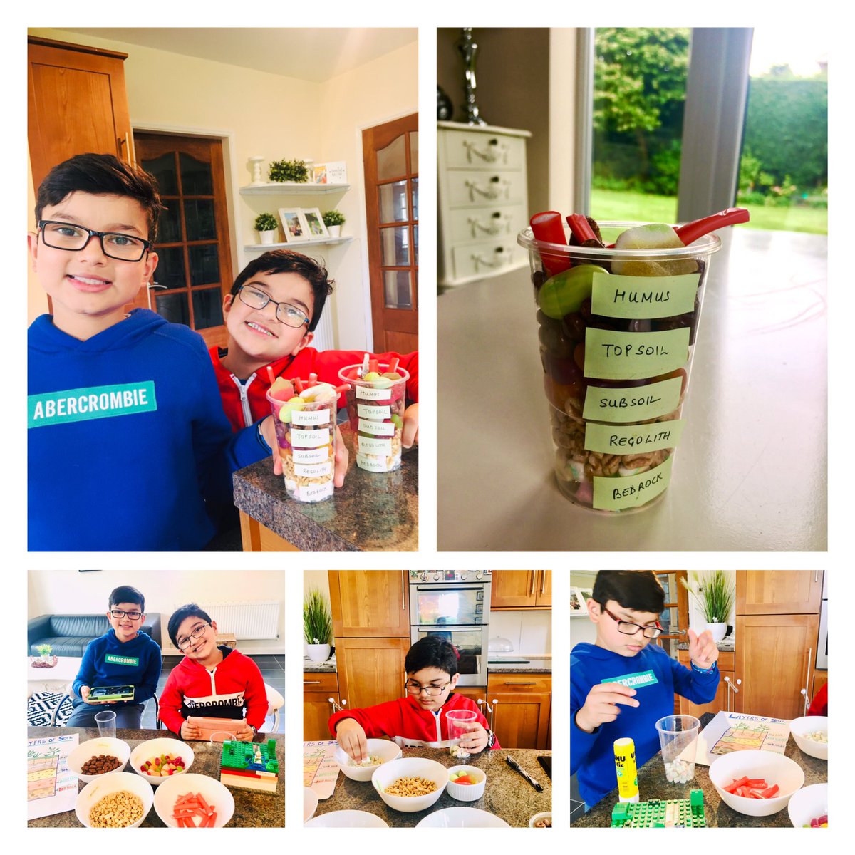 Bev_Sequeira's tweet photo. @LadymountNews : Carlos & António were very interested in learning about the layers of soil which they researched intently, drew ,created a Lego model of and then used different layers of candy to create their own soil models . 🍭🍬🍡🍫#deliciouslearning #pedology https://t.co/JTfCyYi6pD