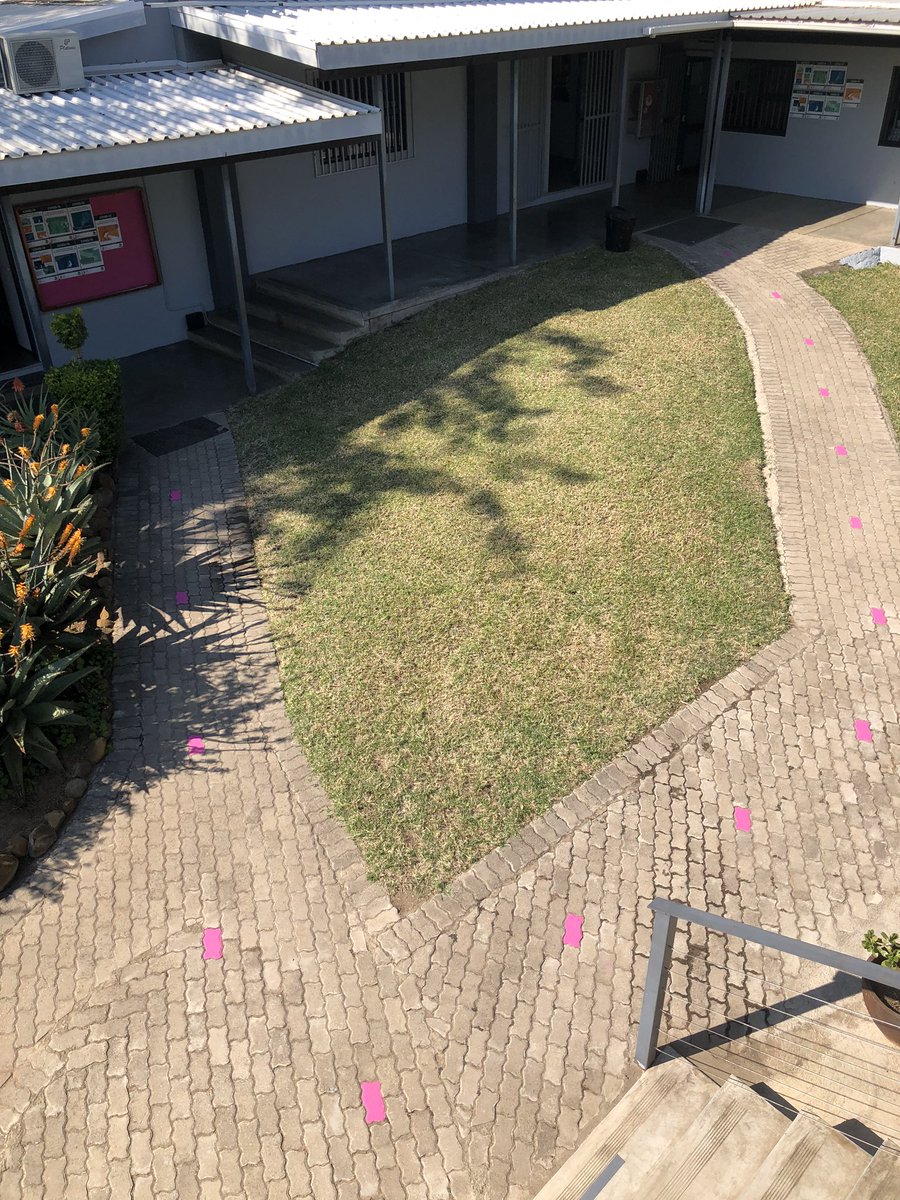 HazyviewDLC's tweet photo. What a way to finish off the week. A touch of pinky on fhe pathways leading to barn at #HazyviewCampus. #TerabytusDigitata now has a pink base. Thank you Njabulo for doing such an amazing job @GwfOnline @RushMoose https://t.co/KiwHRxFUJx