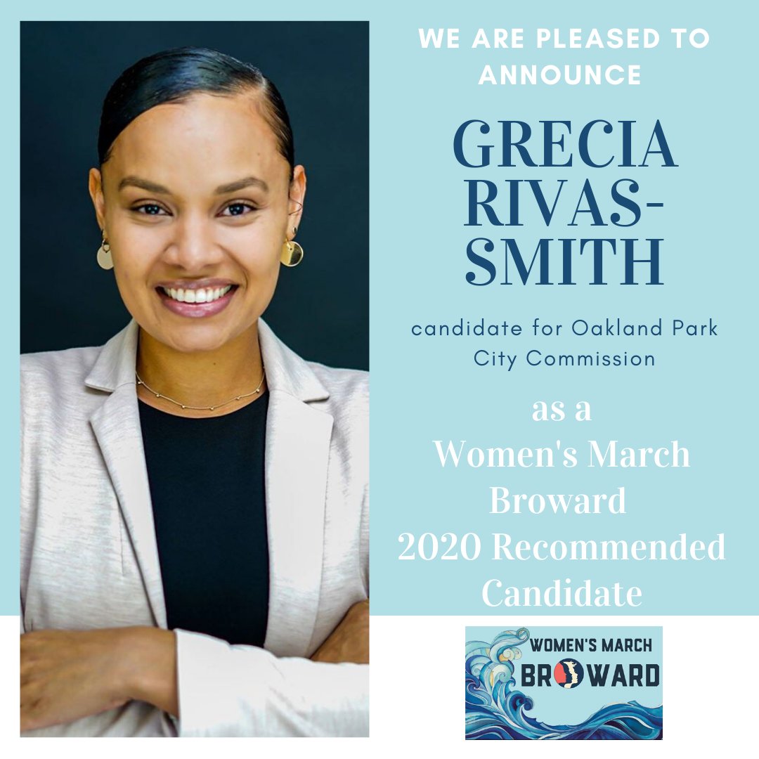 WMFL_Broward's tweet photo. Congratulations to Grecia Rivas-Smith running for Oakland Park City Commission!

#greciarivassmith #oaklandpark #oaklandparkcitycommission #broward #florida #womensmarchbroward #vote2020   @greciarsmith https://t.co/hH2C69Tn7x