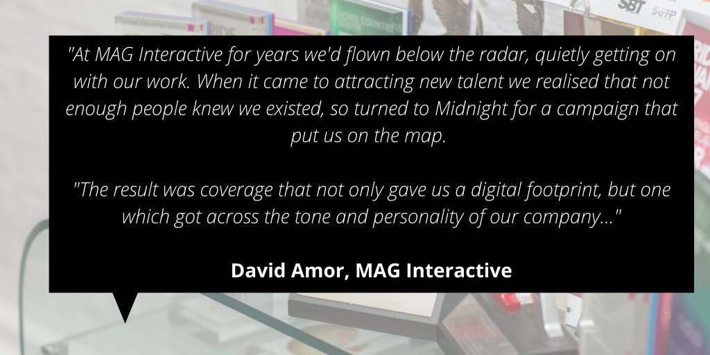 MidnightComs's tweet photo. We're feeling the PR glow this Friday following lovely words from one of our happy clients 😇
@maginteractive 
#FridayFeeling #PublicRelations https://t.co/BX4exH5d2J