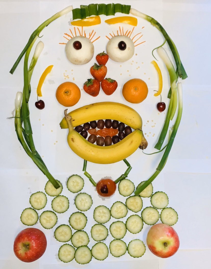 kaz_cmb's tweet image. @StHildasBury Meet Summer! 
Talia’s fruit masterpiece inspired by  Giuseppe Arcimboldo. 
#thelearningproject
