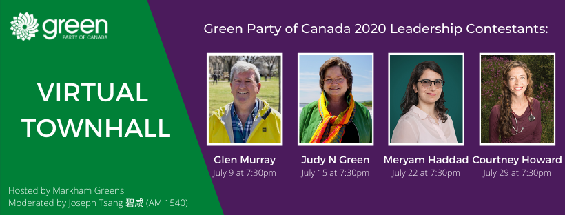 markhamgreens's tweet photo. Come meet some of the Green Party of Canada leadership contestants over the next few weeks! 
@Glen4Climate, @RAWnGreen, @MeryamHd2020, @courtghoward #cdnpoli #Markham https://t.co/Eo384y6e5e