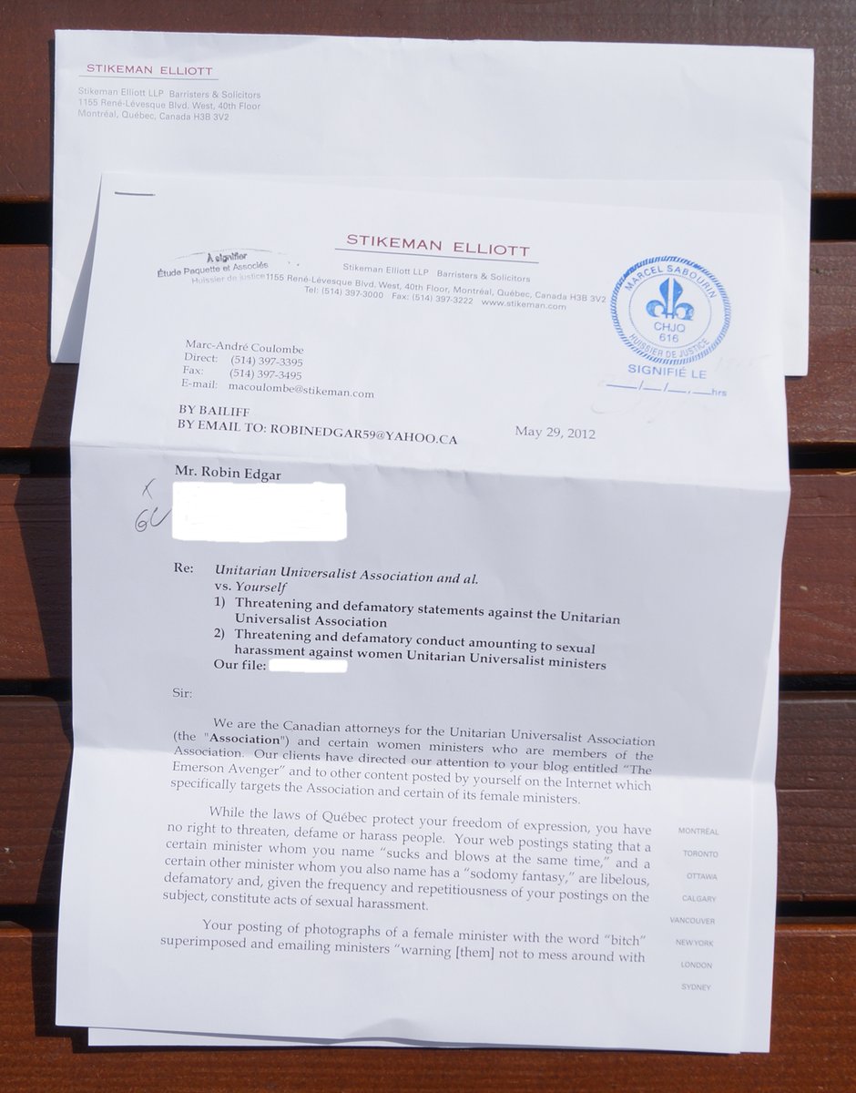 RobinEdgar's tweet photo. @NotURSycophant @shades_dirty @LencznerSlaght I will never forget #LawFirms, like @StikemanElliott &amp; @GowlingWLG_CA, that protect &amp; support #UnitarianUniversalist #ClergySexAbuse cover-up efforts with “storytelling” in #CeaseAndDesist #DemandLetters. . .

https://t.co/OSZbpGtLhj
&amp;
https://t.co/uHsqJ33fo0

#UUA #LegalBullying https://t.co/deEV7CEfOe