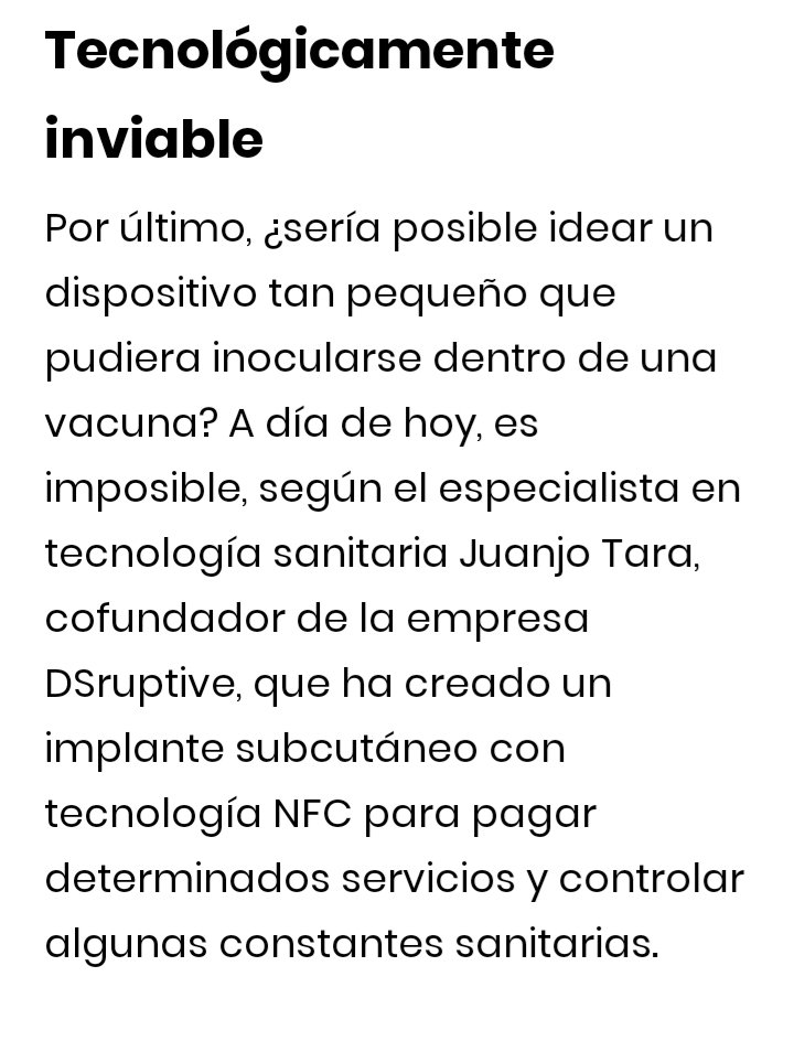 Sergio (@ciberadn) on Twitter photo Para los #conspiranoicos de la #Tecnologia en la vacuna #covid19 con micro chip, los rumores que corren por las redes sociales, sobre <a href="/georgesoros/">George Soros</a> <a href="/BillGates/">Bill Gates</a> <a href="/Microsoft/">Microsoft</a>
Desmontando mitos la viabilidad de la tecnología en las vacunas
<a href="/juanjo_tara/">Juanjo Tara</a>
<a href="/Republica_com/">Republica.com</a> Para los #conspiranoicos de la #Tecnologia en la vacuna #covid19 con micro chip, los rumores que corren por las redes sociales, sobre <a href="/georgesoros/">George Soros</a> <a href="/BillGates/">Bill Gates</a> <a href="/Microsoft/">Microsoft</a>
Desmontando mitos la viabilidad de la tecnología en las vacunas
<a href="/juanjo_tara/">Juanjo Tara</a>
<a href="/Republica_com/">Republica.com</a>