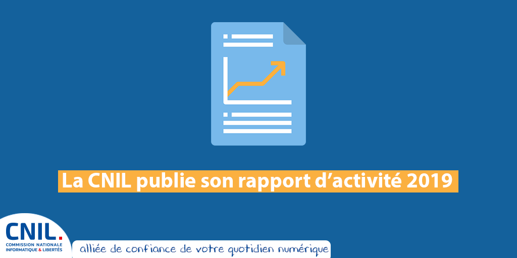 CNIL's tweet photo. #VendrediLecture En cette deuxième année d’application du #RGPD, la CNIL a publié son 40ème rapport d’activité ! Revivez les temps forts de 2019 et les grands enjeux à venir 👉 https://t.co/c8twkQd1oI https://t.co/0kfHhtZyBt