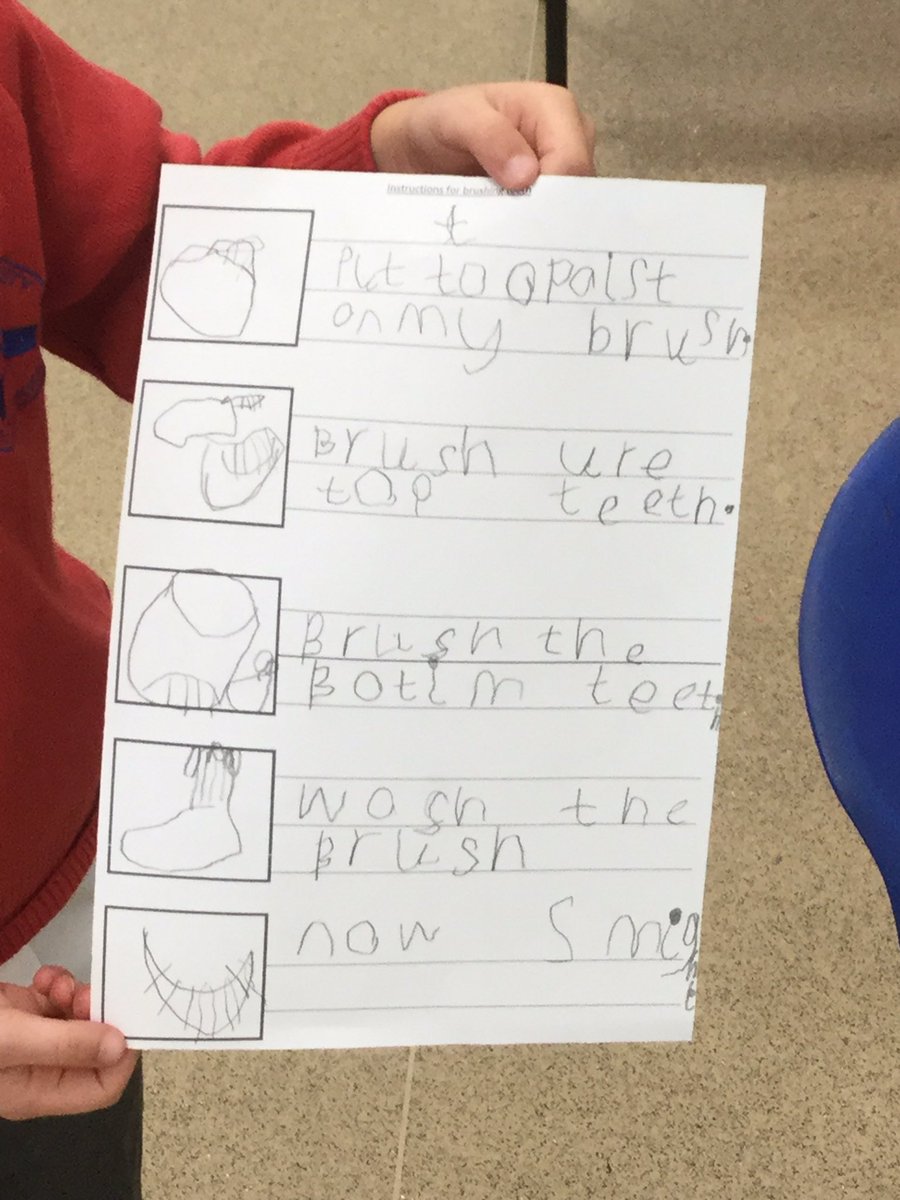 HTAClassJC's tweet photo. We have finished healthy week by talking about taking care of teeth. We discussed milk teeth, food and drink that are bad for our teeth, going to the dentist and of course the tooth fairy. We have written instructions to ensure everyone knows how to brush their teeth. #HTAAspires https://t.co/vgyXv75A8s