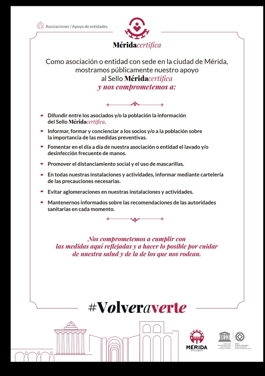 Club_Sos_Merida's tweet photo. Nos comprometemos con #meridacertifica a cuidar de nuestros socios y deportistas en todas nuestras actividades y fomentar las medidas de seguridad e higiene siempre y más concretamente frente al covid-19.#volveraVerte #CuidamosDeLosNuestros @ayto_merida https://t.co/Ah9i3IcMEe