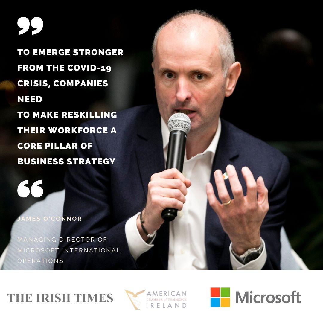 JamesocOConnor's tweet photo. Delighted to talk with @IrishTimesBiz for @AmericanChamber Supplement about how @Microsoftirl provides businesses with digital skills training to transform their workforce to operate competitively in a digital environment. #MakeTheBridgeStronger #USIRL20 https://t.co/OVgmjIpDCQ https://t.co/CRHW5Zr9QD