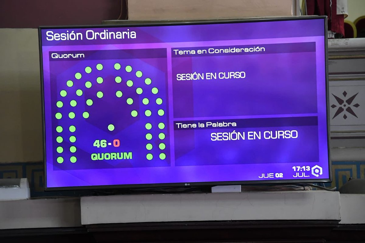 Luegger's tweet photo. Segunda Sesion Ordinaria. Con las herramientas que demanda la actualidad, sesionamos en el @Senado_BA garantizando el pleno funcionamiento de la cámara. https://t.co/mYrhC5adPm