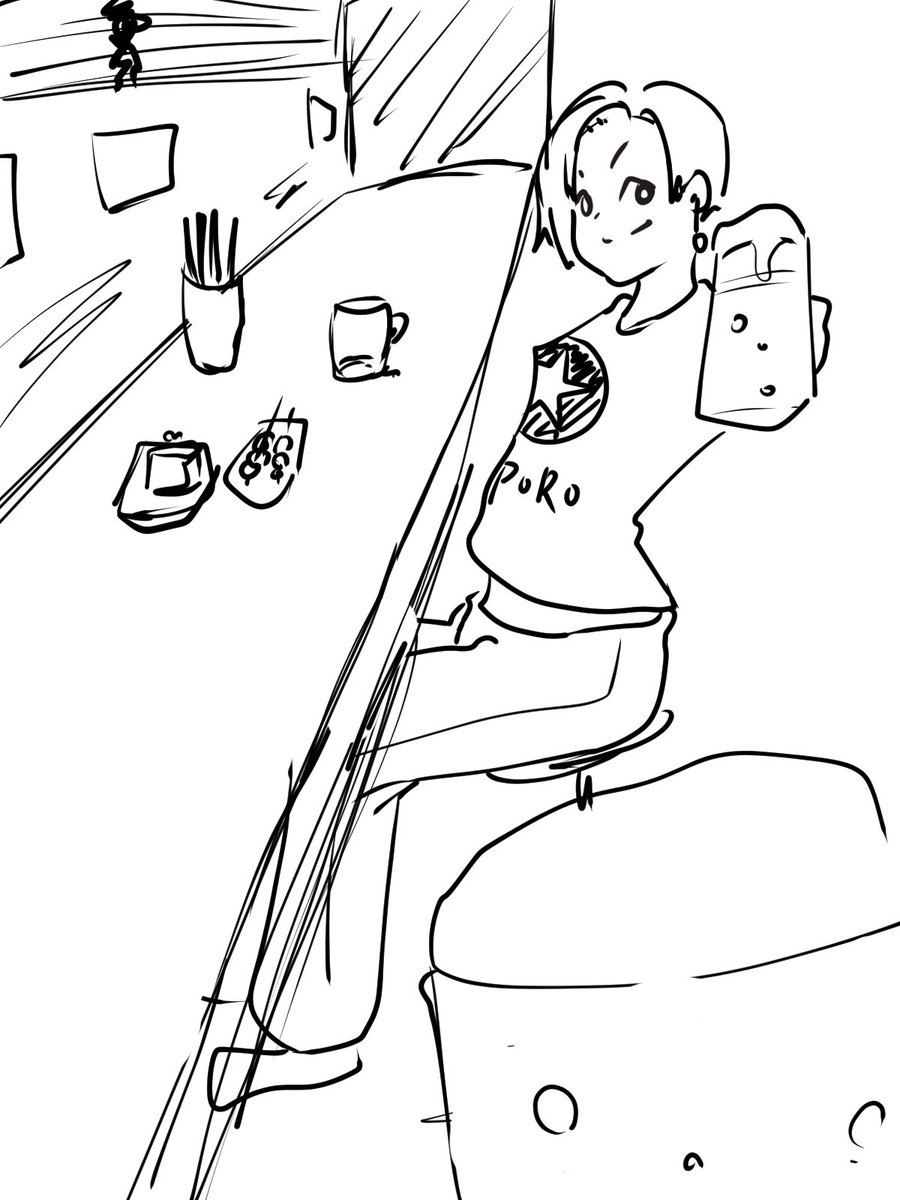 お酒を飲んでるので、居酒屋にいてほしい女子を描きました。まぁラフですが。
#ラフ #イラスト好きな人と繋がりたい 
#居酒屋 #ビール 