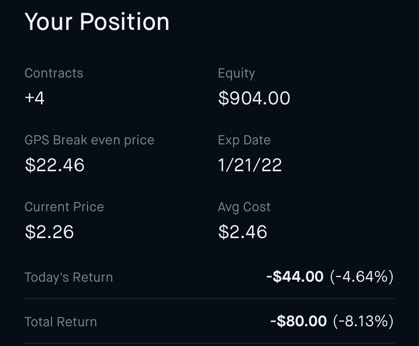 OptionTraderM's tweet image. $GPS gonna get me paid before this contract expires!  In ye I trust ❗️🤑
