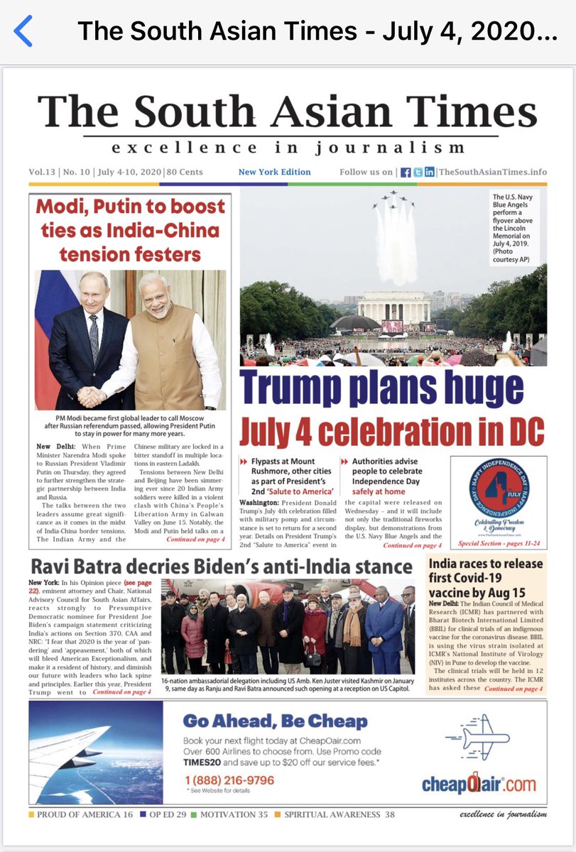 RaviBatra's tweet photo. “#Trump or #Biden in 2020?” An Op-Ed invited by @TheSATimes. @USAmbIndia w 15 Ambs visited #Kashmir Jan 9th @POTUS @JoeBiden, as @RanjuBatra & I hosted Congress & US-India🇺🇸🇮🇳🇺🇸 @RepEliotEngel🤗😘
@OIC_OCI #Uyhgurs (#WuhanVirus @WHO) #Rohingas & #CrossBorder #Terror in #Kashmir https://t.co/NyevYJFYRz