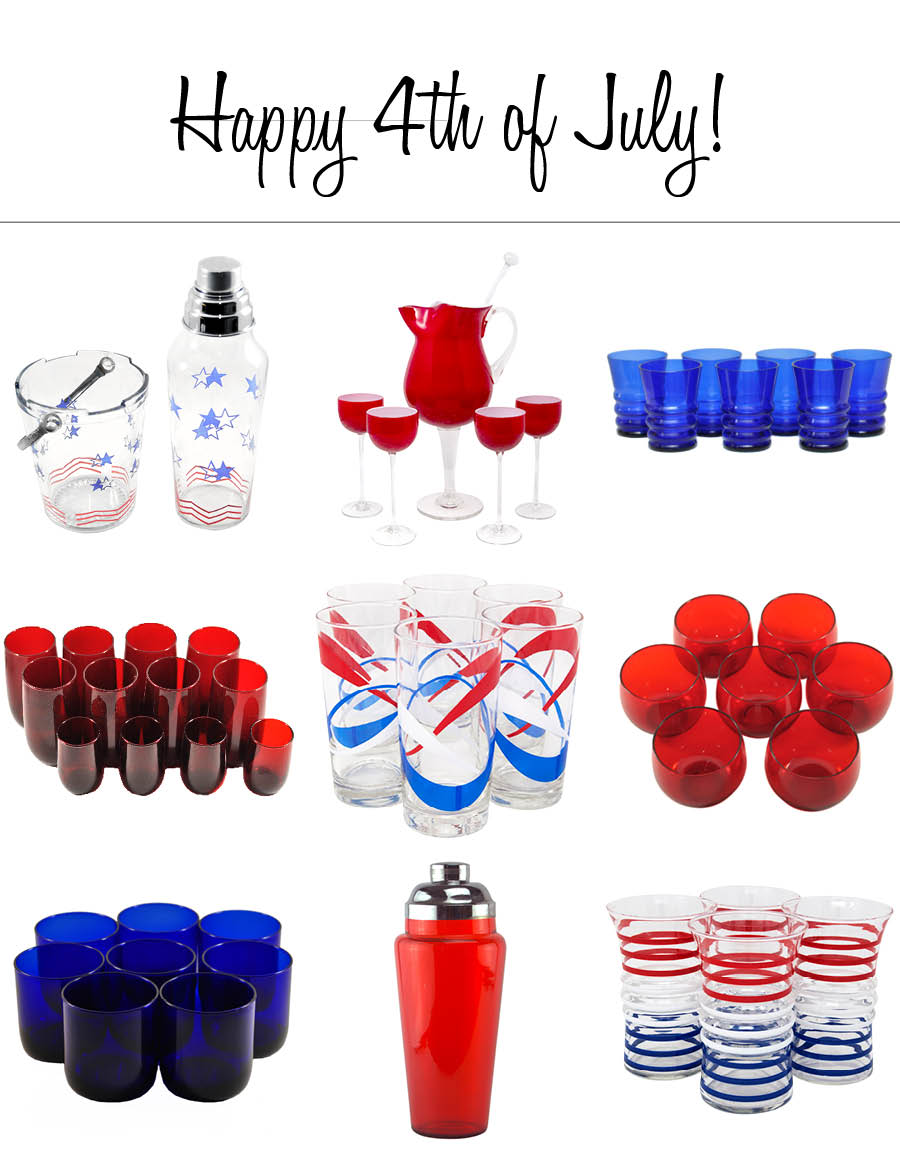 TheHourShop's tweet photo. Celebrate Independence Day weekend with Festive Red White &amp; Blue Vintage Barware! Check out our patriotic selections to add more fun to your 4th! https://t.co/qbObAYsYkf Curbside pickup is available today 11-7 &amp; tomorrow 11-5. https://t.co/uLxWqJkqct https://t.co/w2zgXEKkil