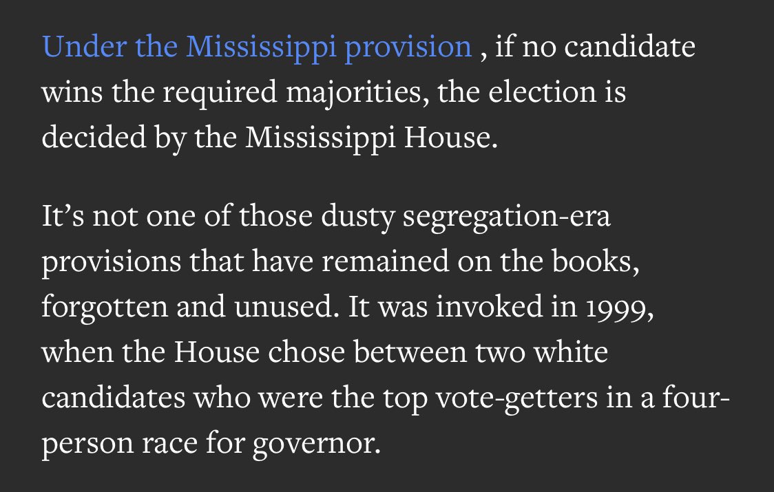 Mississippi still has a Jim Crow era law that was put in place in 1890
