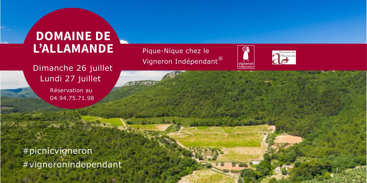 vigneronspaca's tweet image. PIQUE-NIQUE DES VIGNERONS INDEPENDANTS ®
&amp;gt;&amp;gt; DOMAINE DE L’ALLAMANDE CUERS Dimanche 26 et Lundi 27 juillet de 11h à 15h facebook.com/domaineallaman…
 #picnicivgneron #frenchwine #vigneron #frenchwinelover #vigneronindependant #winetasting #visitprovence #lesud #myprovence #provence #var