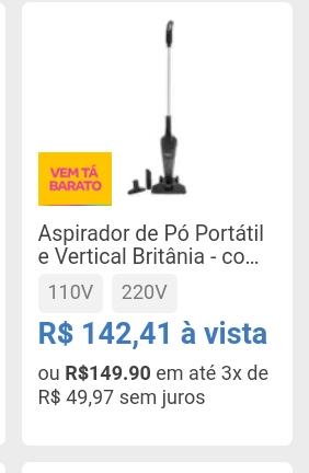 SellsTechno's tweet photo. #parceiromagalu #aspirador #portátil #vertical 
🔥Venha dar uma olhada no nosso estoque 🤩 Aspirador de Pó (portátil e vertical) por apenas R$142,41 à vista 💥 Tá esperando oque 🤔? ⚠️ Venha e aproveite enquanto ainda tem ⚠️
👉Acesse a loja OnCart:🛒https://t.co/Iwzera5oN6 https://t.co/rEPinY1KQD