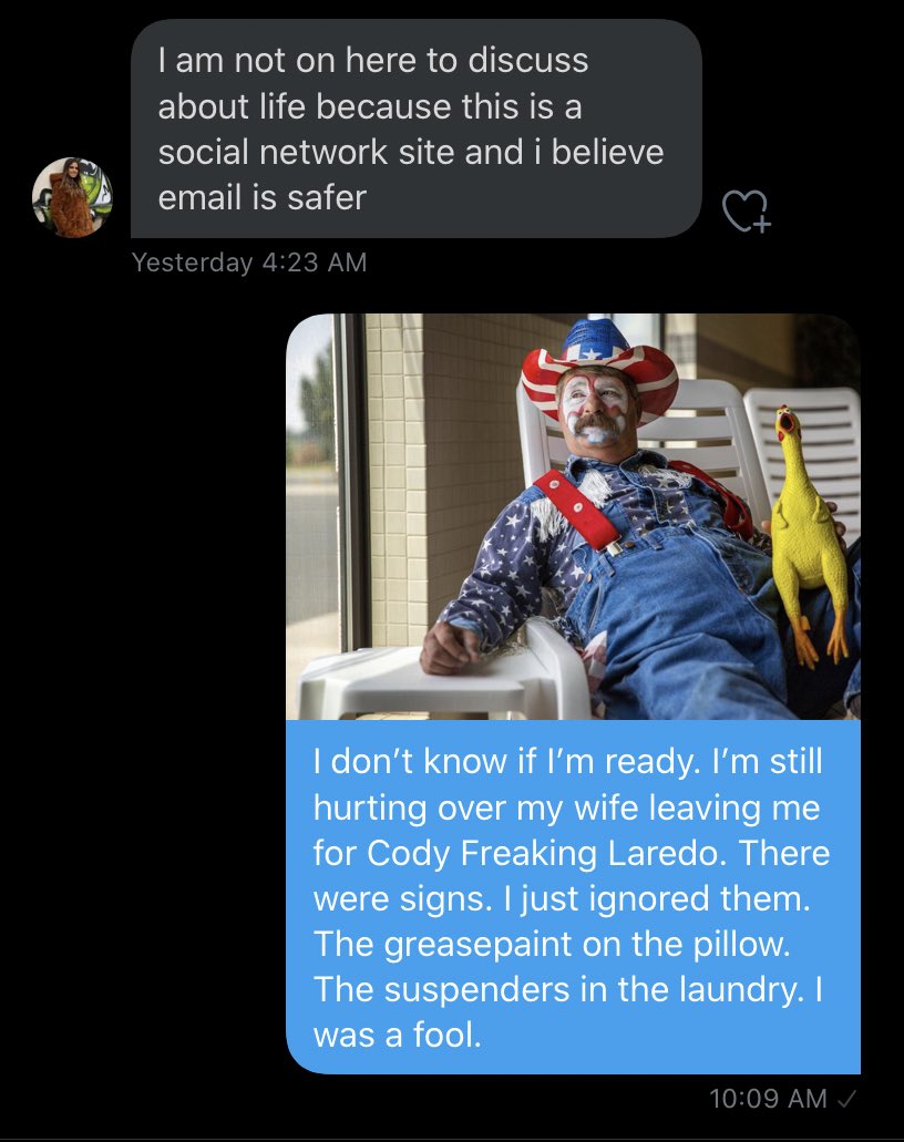 Unfortunately, I have a sad update but it is probably for the best.Donna McVicker, of the Istanbul McVickers, was ready to take our relationship to the next level.I, though, looked in the mirror and saw the tears of a clown.