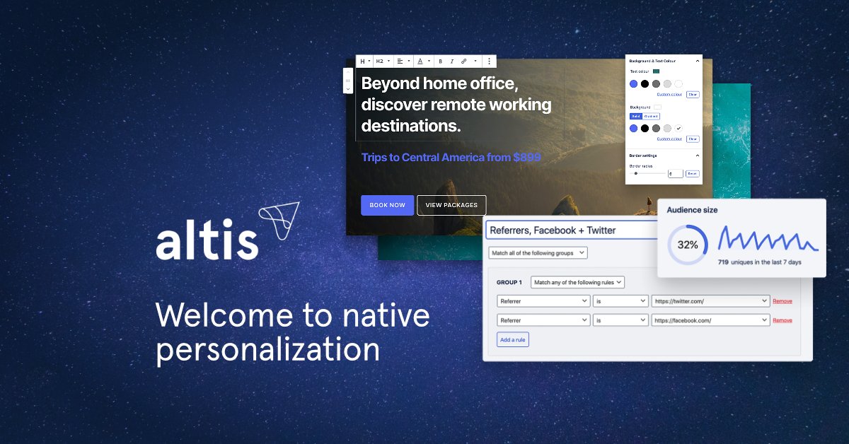 Altis 4 release notes: WordPress Block Editor with personalization tools
