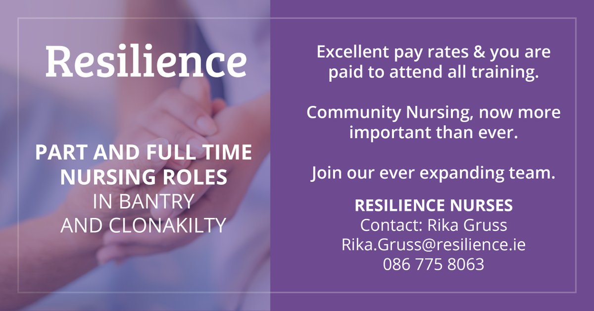 2020 has shown us how important our community is. Throughout the past few months our nursing teams have played such an important role in supporting the community. If you are a Nurse & would like to join our growing team, please contact me #ResilienceNurses