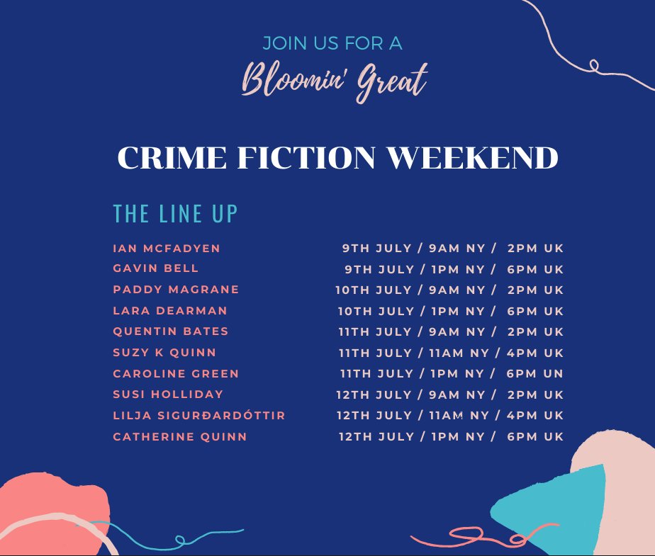 MasonCrossBooks's tweet photo. Hot on the heels of #LockedUpFest, I'm so excited to be part of another excellent online #crimefictionweekend 9-12 July with @bloomin_gb along with some great names https://t.co/Iy6pAZr4dC