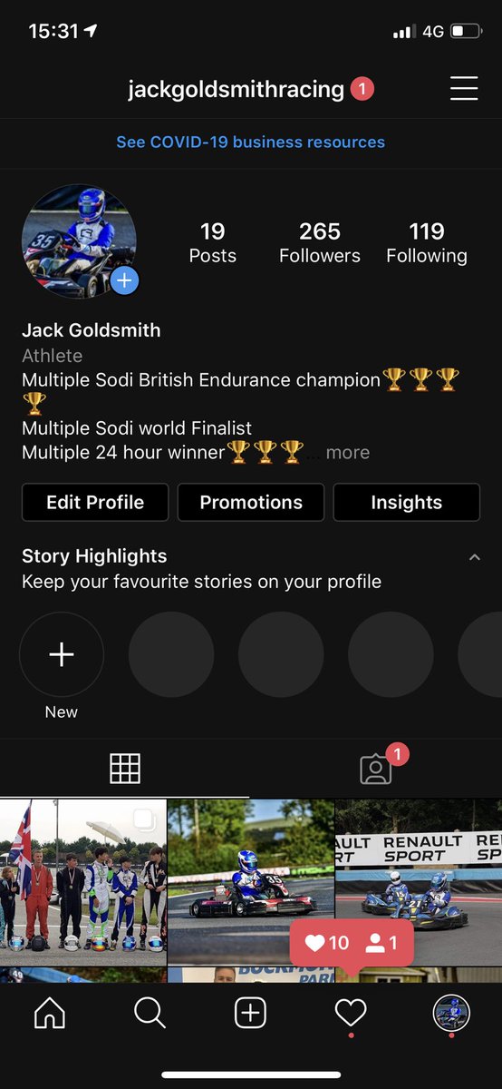 Goldsmith10Jack's tweet photo. If you could all take a second to go and follow my racing page on insta, I would appreciate it! 💙 https://t.co/3WdEiYVc3G
