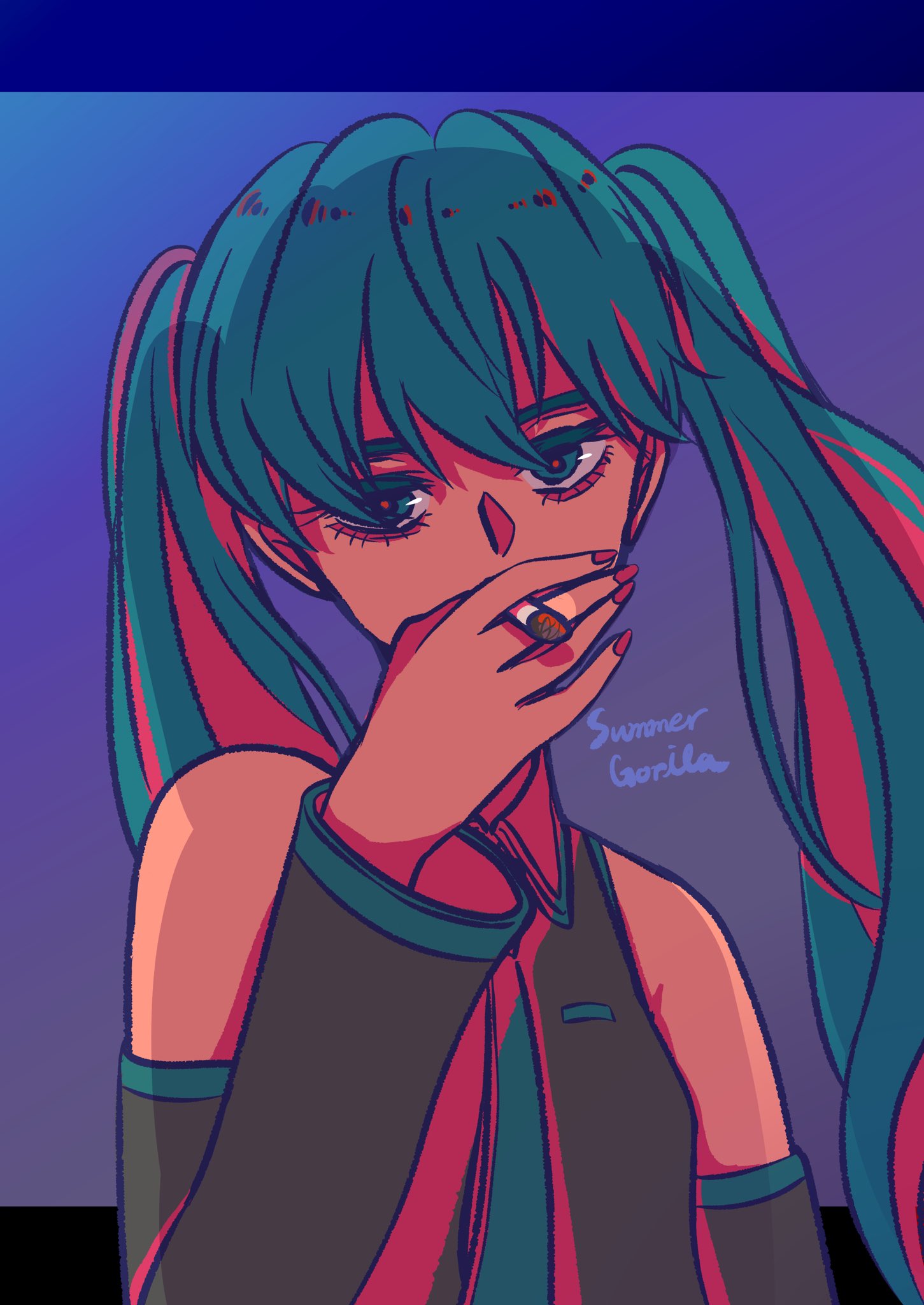 なつごりら とにかくかっこいいミクさん 初音ミク たばこ イラスト Vocaloid T Co M1tekakx9t Twitter