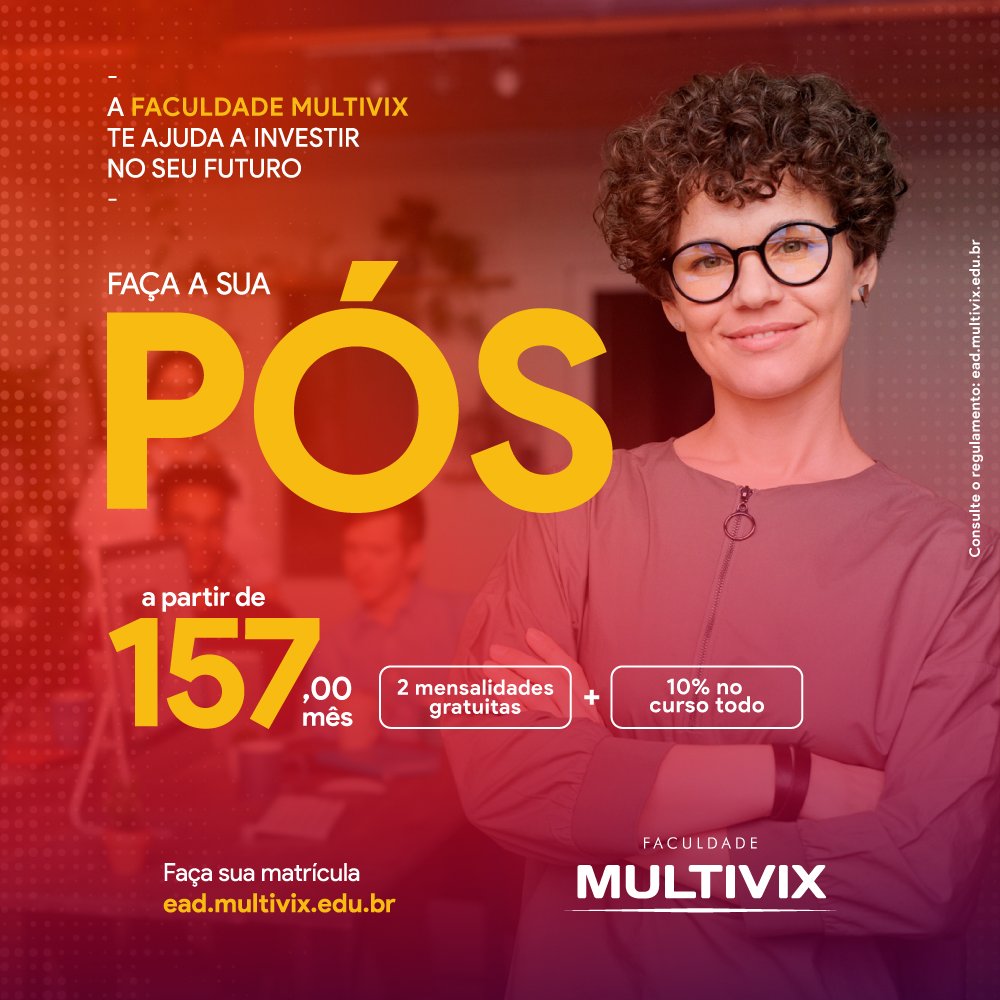 MultivixAfc's tweet image. Quem quer se destacar no mercado faz uma pós-graduação na Multivix.🥇

+70 cursos para escolher, desconto de 10% no curso todo e 2 mensalidades grátis. 😃
Faça a sua pós!
Acesse: ead.multivix.edu.br/nossos-cursos-… 😘

#multivix #vestibular #afonsocláudio #itarana #itaguaçu #Laranjadaterra