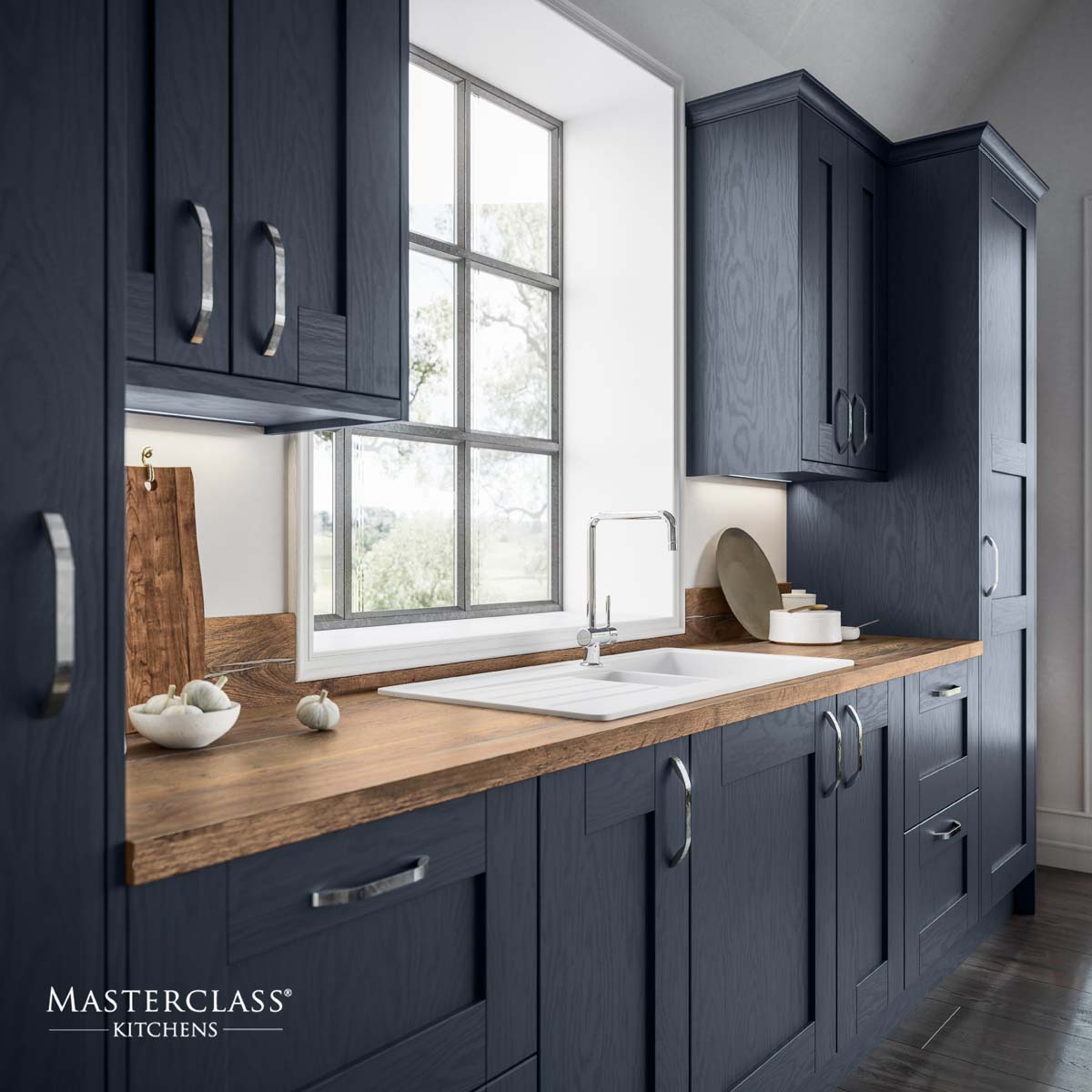 Unique new <a href="/Masterclasskitc/">Masterclass Kitchens</a> ranges have arrived in our showroom! Luxurious modern metallics, realistic stone &amp; wood finishes, sumptuous dark tones. #excitingtimes #kitchendesign #buylocal #Cornwall