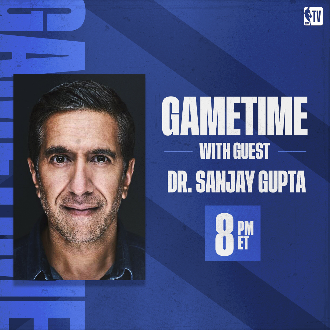 .@CNN Chief Medical Correspondent @drsanjaygupta joins #GameTime tonight!
Watch on NBA TV or in the NBA App! https://t.co/Ul5xjvHAws