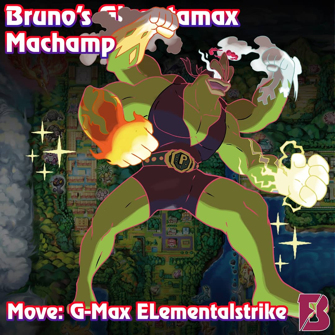 Bruno's Machamp have a power of fire punch, thunder punch, ice