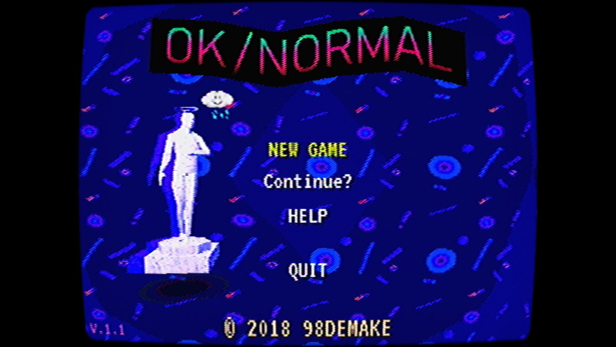 Onei64's tweet photo. Uno de los juegos fresquitos para el veranito del último #MGPodcast de @Mundogamers fue Ok/Normal, recomendación de @VtheWanderer, que podéis encontrar a 40 centimos en Steam. Una horita de terror experimental y psicodélico con sabor a los juegos 3D primigenios. https://t.co/fzNHoZXXCc