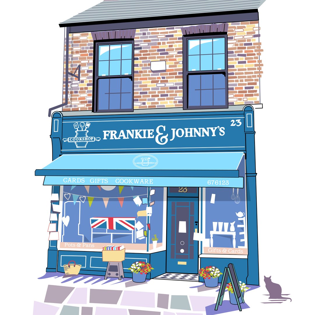York360's tweet photo. Frankie & Johnny's Cookshop. 💙
A new drawing of the fantastic Cookshop with new paintwork!😁 @FJcookshop
DM if you are interested in a home commission.
(Instagram York.360)
#shopfront #iilustrator #york #FridayFeeling https://t.co/vUiPQrjNQJ