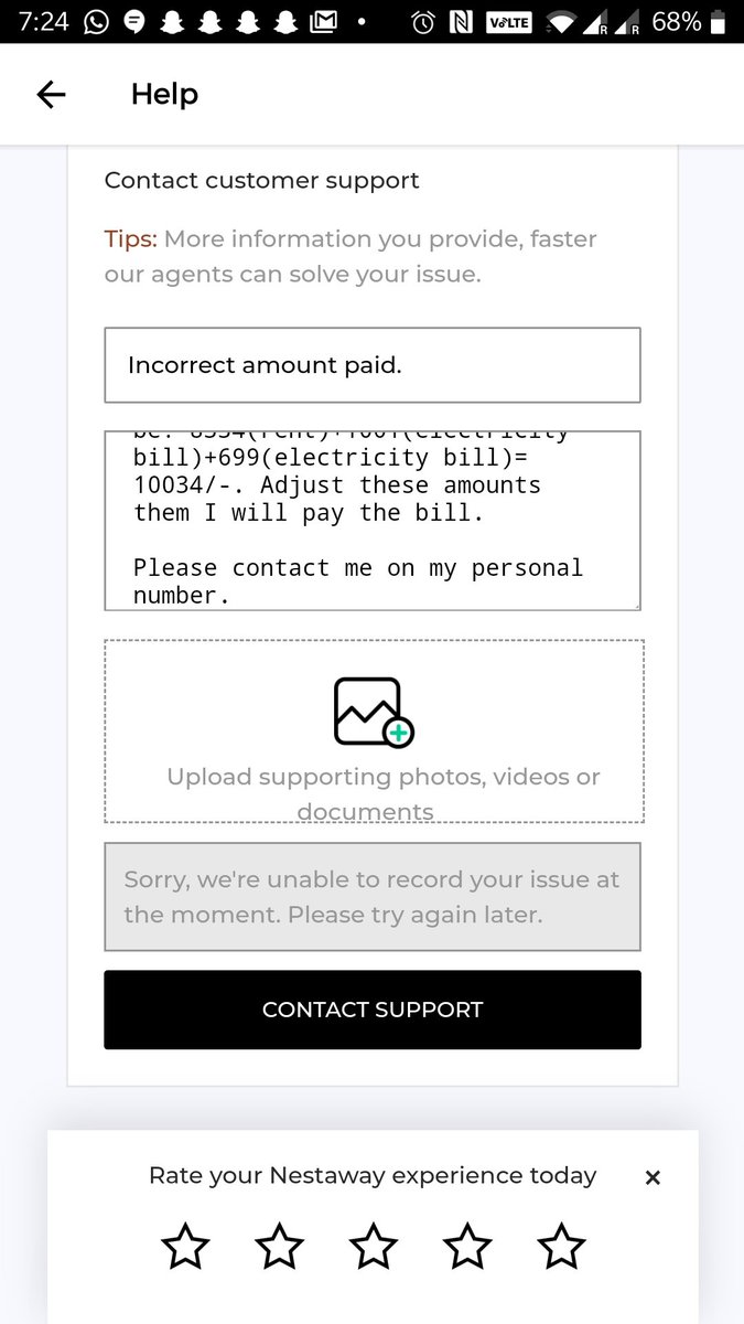 pranayk13's tweet photo. Same utility bill added 3 times, I haven't moved out, yet maintenance charges+fine on them and on that I can't even raise a ticket. @NestAwayCare @nestawayhomes #nestaway https://t.co/Q7ym2hFoM1