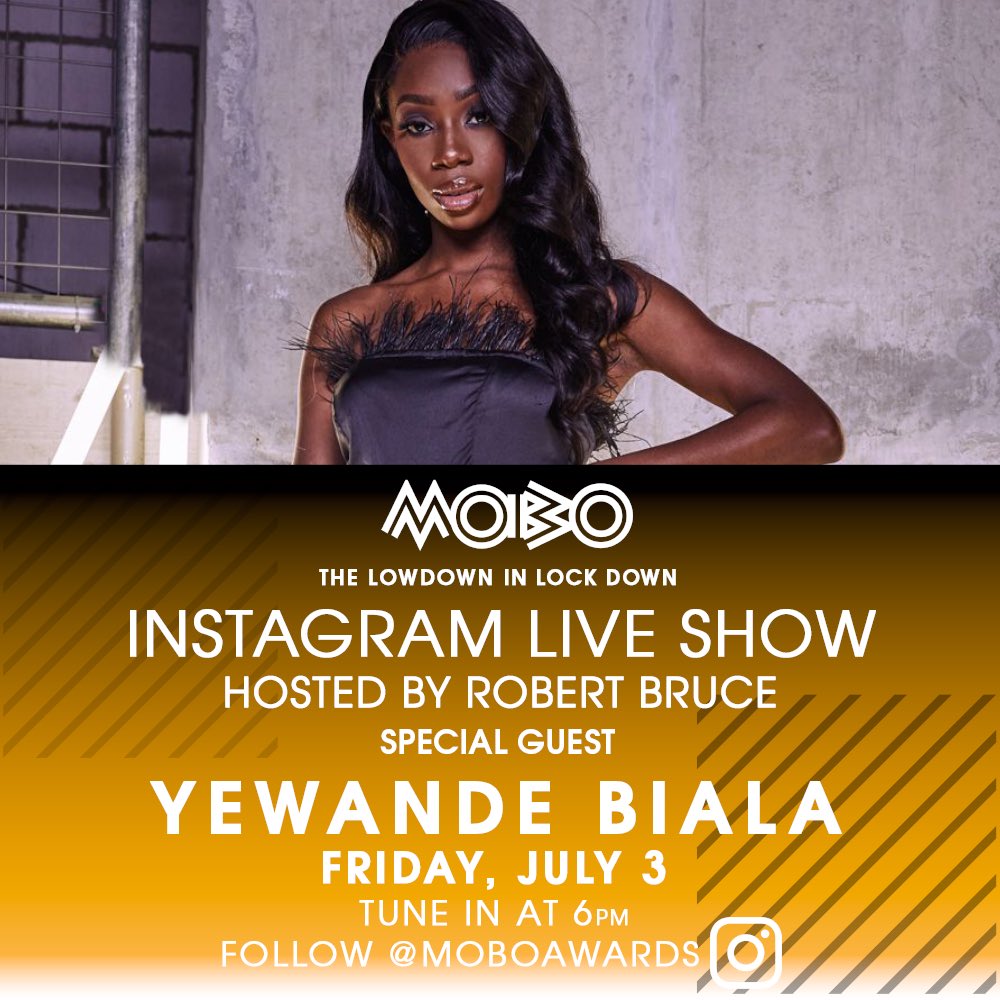 MOBOAwards's tweet photo. Set your reminders for 6 PM‼️ On today’s episode of #LowdownInLockdown, @RobBruceK will be catching up with @yewande_biala and @ItsBigZuu 🙌🏾👏🏾

Join us on IG Live as we reflect on their personal journeys and cover some of the hottest trending topics 👇🏾👇🏾
https://t.co/pUrnHH0EXB https://t.co/4GofufXY7z