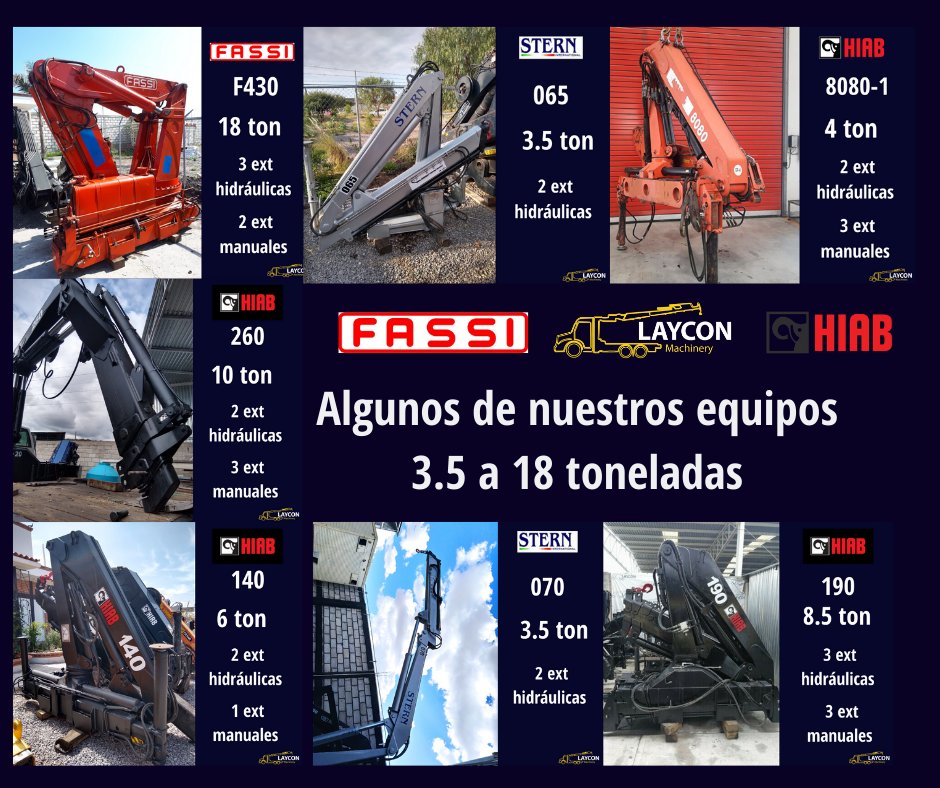 LayconM's tweet image. Especialistas en proveer equipos de grúas articuladas en el sector de la construcción para la carga y maniobras de pesadas cargas y en alturas.
Teléfono y WhatsApp: 4421053901
#gruasarticuladas #construcción #hiab