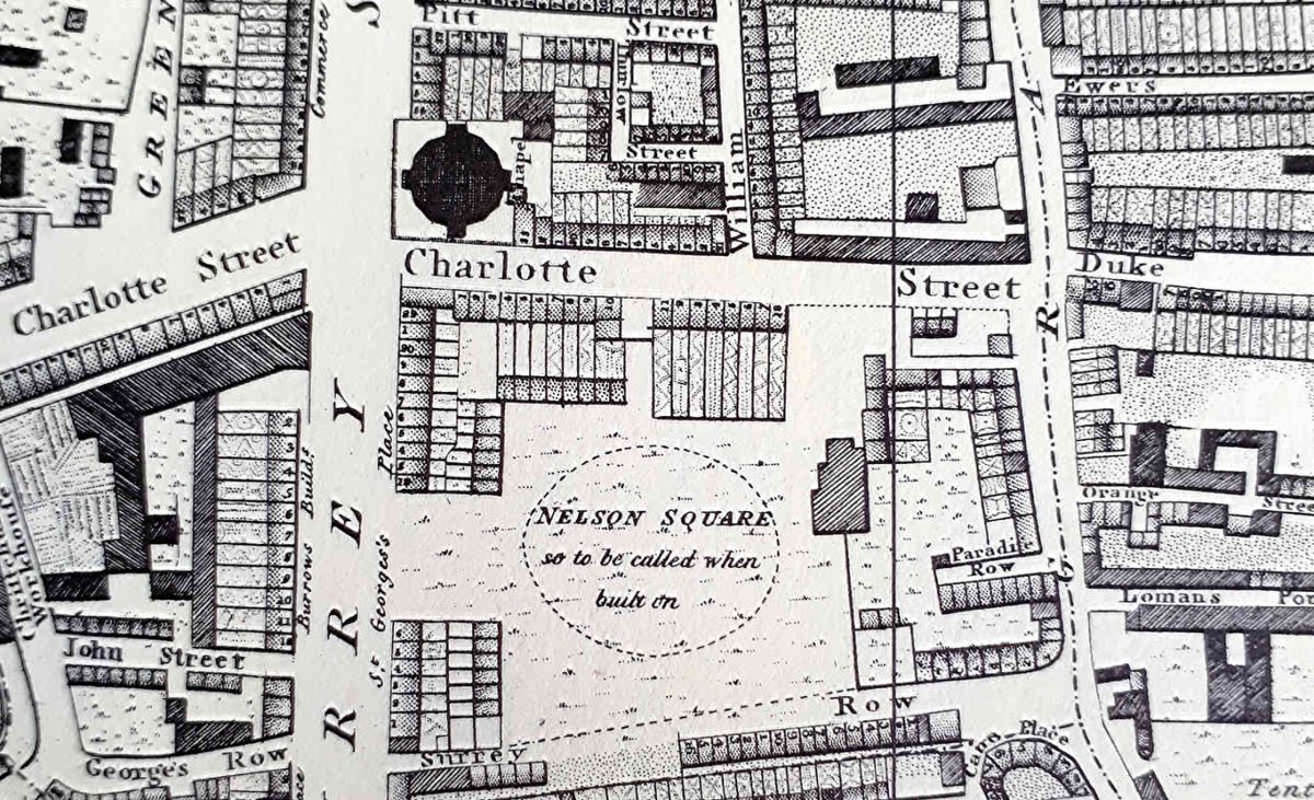 Some of you may have seen the repeat of Ian Hislop's prog about the English stiff upper lip the other nightHe mentioned the wave of patriotic fervour that followed the death of Nelson at the moment of victoryHorwood shows this with an area marked "Nelson Square so to be called"