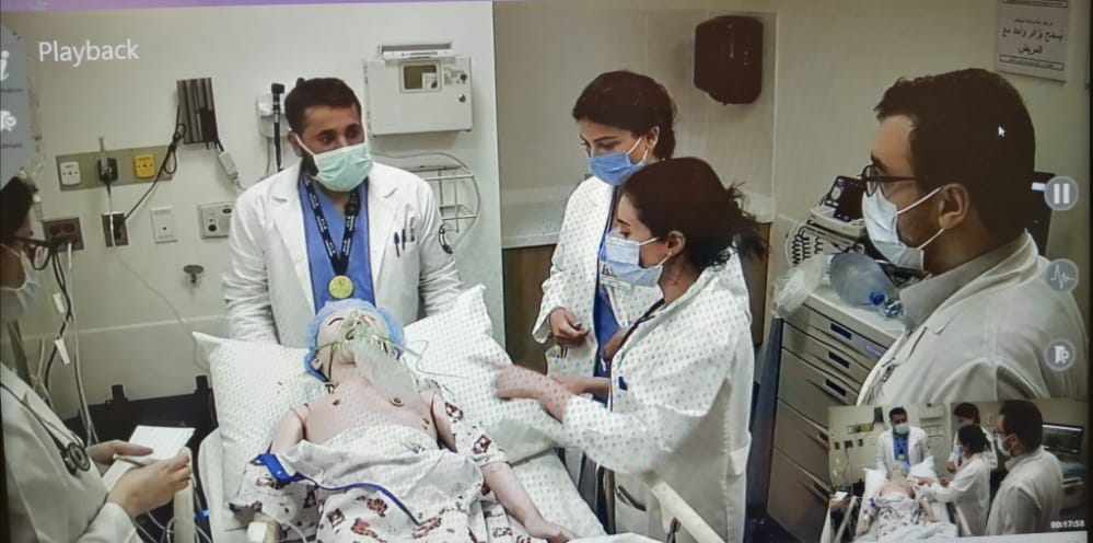 DAWSIM_AUBMC's tweet photo. Even if we focused on Covid-19 for a while, we can’t disregard the other reasons that bring patients to the ER. Today, the new interns learned the approach to a child in status asthmaticus #Simulation #medicine #education #meded #science #healthcare #health  #Training #hospital https://t.co/cr3cC1Gcgk